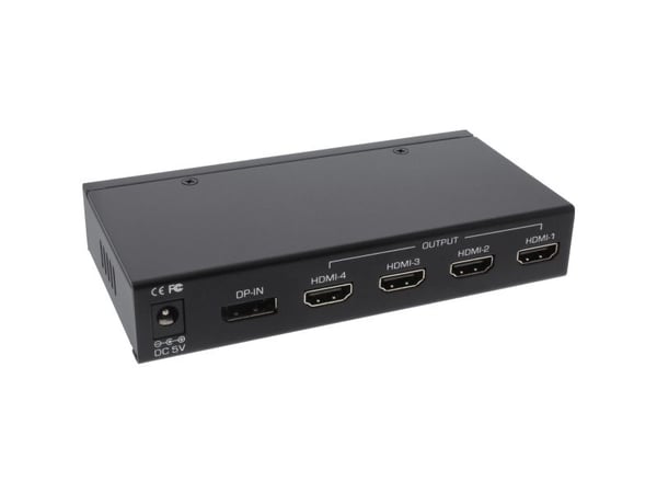InLine 57831I, DisplayPort, 4x HDMI, Sort, Blå, 1080p, 3840 x 2160 piksler, 506 g