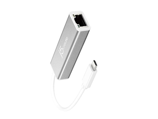 j5create JCE133G-N USB-C™ til Gigabit Ethernet-adapter, Koblet med ledninger (ikke trådløs), USB Type-C, 10,100,1000 Mbit/s, IEEE 802.3, IEEE 802.3...