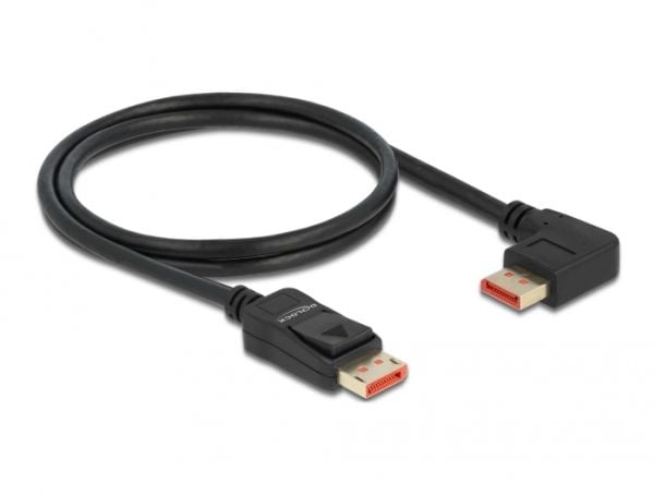 Delock - DisplayPort-kabel - DisplayPort (hann) rett til DisplayPort (hann) venstre-vinklet - DisplayPort 1.4 - 1 m - 8 K 60 Hz (7680 x 4320) støtt...