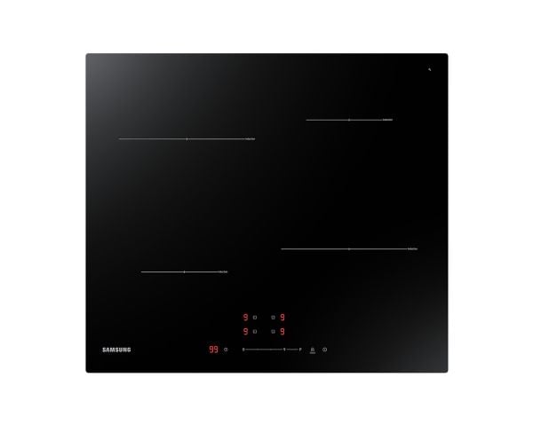 Samsung NZ64T3707A1 - Induksjonskomfyrtopp - 4 plater - Nisje - bredde: 56 cm - dybde: 49 cm - uten ramme, - med linjal - svart