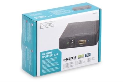 DIGITUS DS-46304 - Video/lyd-splitter - 2 x HDMI - stasjonær