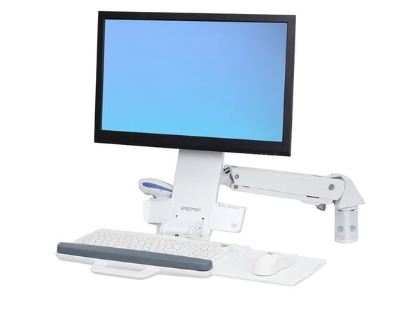 Ergotron StyleView Sit-Stand Combo - Monteringssett (leddarm, tastaturbakke) - for LCD-skjerm / PC-utstyr - aluminium, kvalitetsplast - hvit - skje...