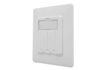 DIGITUS Professional DN-93831 - Monteringsplatta - kritvit - 2 portar