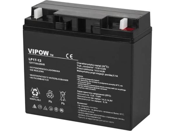 Švino akumuliatorius VIPOW 12V 17Ah