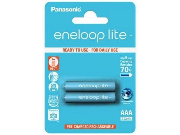 Panasonic eneloop lite BK-4LCCE - Batteri 2 x AAA - NiMH - (ladbare) - 550 mAh