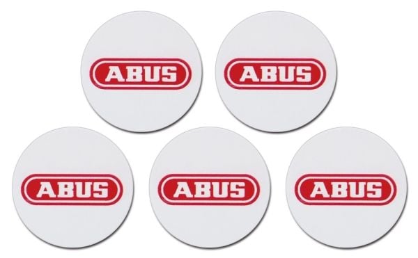 ABUS AZ5502, Brikkemerke med nærhetsaktivering, Rød, Hvit, 5 stykker, 25 mm, 0,5 mm, 10 g