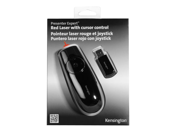 Kensington Presenter Expert Red Laser with Cursor Control - Presentasjonsfjernstyring - radio - svart
