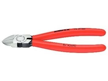Knipex 72 01 160, Diagonal tang, Kromvanadiumstål, Plast, Rød, 160 mm, 164 g