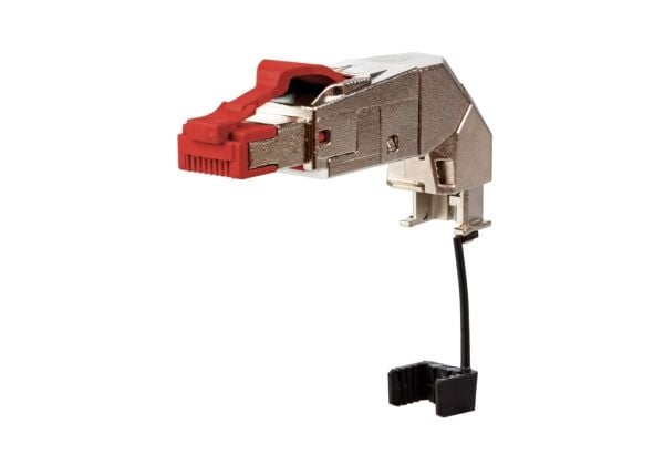 METZ CONNECT - Nettverkkontakt - RJ-45 (hann) dreining - skjermet - halogenfri, uten hindringer - rød