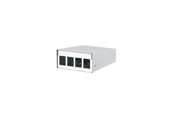 Metz Connect - Utgangshus med overflatemontering - unequipped - veggmonterbar, DIN-skinnemonterbar - ren hvit, RAL 9010 - 4 porter