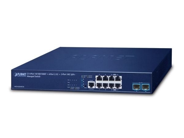 PLANET L3 4-Port 10/100/1000T +, Hallittu, L3, Gigabit Ethernet (10/100/1000), Täysin kaksipuolinen, Telineasennus, 1U