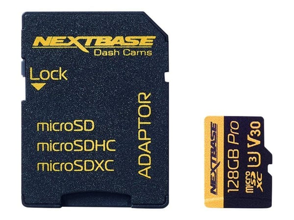 Nextbase - Flashminnekort (microSDXC til SD-adapter inkludert) - 128 GB - Video Class V30 / UHS-I U3 - microSDXC