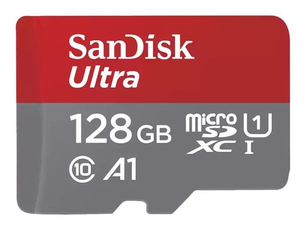 SanDisk Ultra - Flashminnekort (microSDXC til SD-adapter inkludert) - 128 GB - A1 / UHS-I U1 / Class10 - microSDXC UHS-I