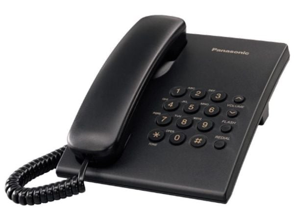 Panasonic KX-TS500, Analog telefon, Kablet håndsett, Sort