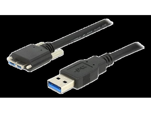 Delock - USB-kaapeli - Micro-USB Type B (han) til USB Type A (han) - USB 3.0 - 3 m - tommelskruer - sort