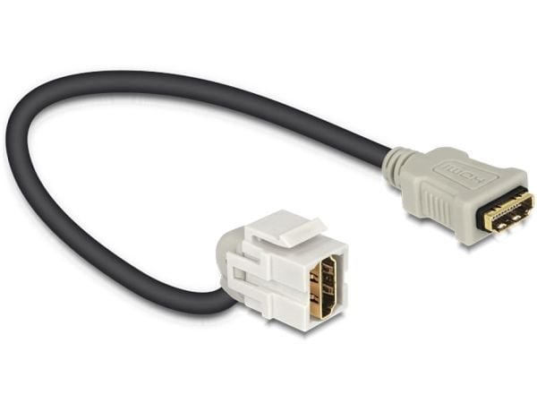 Delock Keystone Module HDMI female > HDMI female 110° with cable - HDMI-kabel - HDMI hunn til HDMI hunn - 22 cm