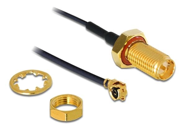 Delock - Antenneadapter - I-PEX hann til RP-SMA hann - 20 cm