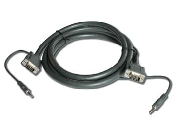 Kramer C-GMA/GMA Series C-GMA/GMA-15 - VGA-kabel - HD-15 (VGA), mini-phone stereo 3.5 mm (hann) til HD-15 (VGA), mini-phone stereo 3.5 mm (hann) - ...