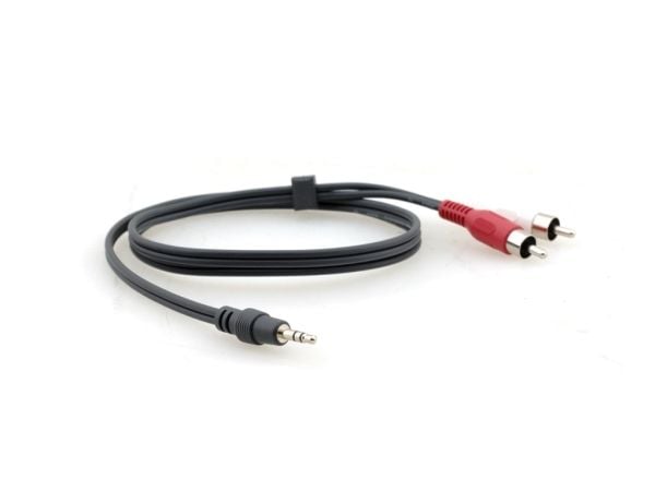 Kramer Electronics C-A35M/2RAM-3, 3.5mm, Uros, 2 x RCA, Uros, 0,9 m, Musta