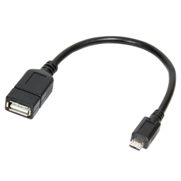 LogiLink AA0035, 0,2 m, Micro-USB B, USB A, USB 2.0, Hankjønn/hunkjønn, Sort