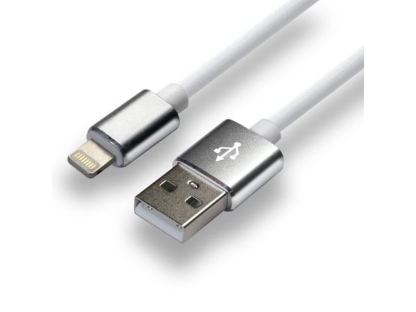 everActive USB-kabel 1m - vit, silikon, stöder snabbladdning, 2,4A - CBS-1MW