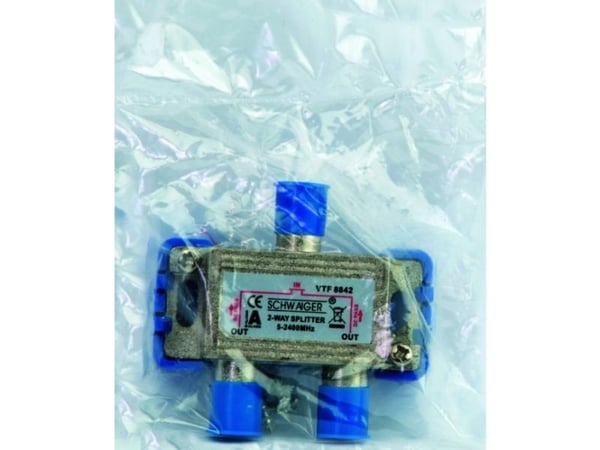 Schwaiger VTF8842 241, Kaapelin jakaja, 5 - 2400 MHz, Hopea, Alumiini, 1 kpl, 58 mm