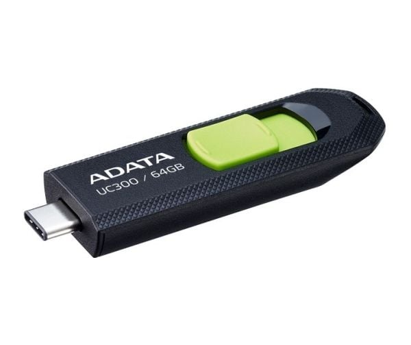 ADATA UC300 - USB-flashstasjon - 64 GB - USB 3.2 Gen 1 / USB-C - svart, grønn