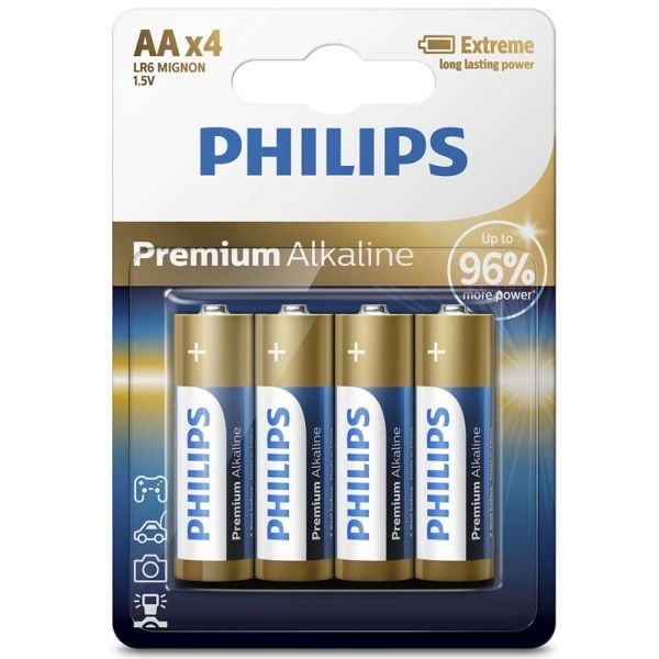 Philips Premium LR6M4B - Batteri 4 x AA / LR6 - Alkalisk