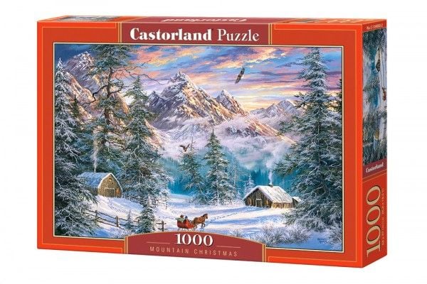 Castorland Mountain Christmas 1000 pcs, 1000 stykker, Landskap, 9 år