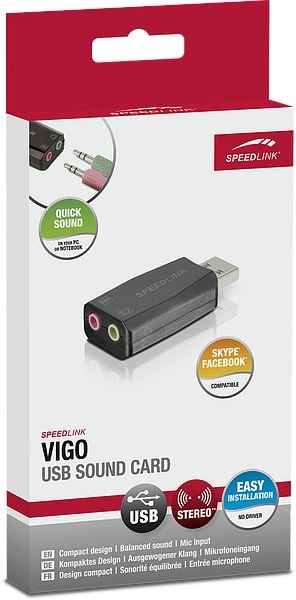 SPEEDLINK SL-8850-BK-01 VIGO - Lydkortti - stereo - USB