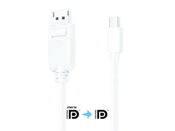 PureLink IS1100-015, 1,5 m, Mini DisplayPort, DisplayPort, Uros, Uros, Valkoinen