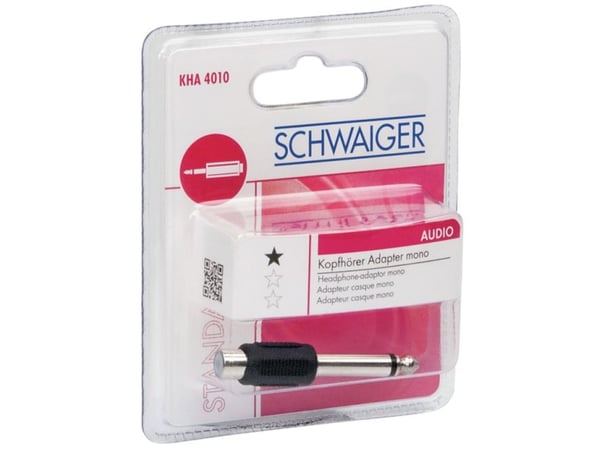 Schwaiger KHA4010 533, RCA, 6,3 mm, Sort