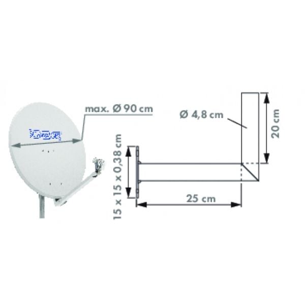 Schwaiger WAH25A 001, Ruostumaton teräs, Alumiini, 150 mm, 38 mm, 150 mm