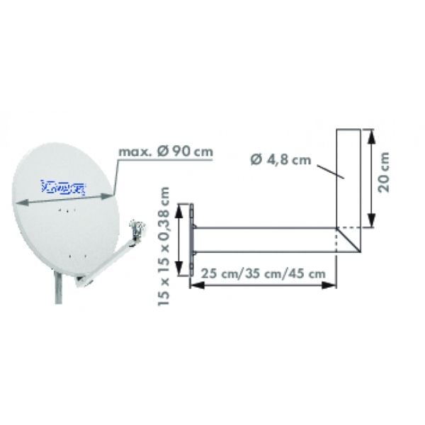 Schwaiger WAH25A 001, Ruostumaton teräs, Alumiini, 150 mm, 38 mm, 150 mm
