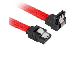 Sharkoon - SATA-kabel - Serial ATA 150/300/600 - SATA (hunn) til SATA (hunn) - 60 cm - låst, 90° kontakt - rød