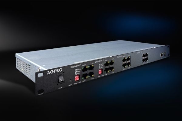AGFEO ES 628 IT, 550 mm, 110 mm, 355 mm, 3,26 kg, 483 x 215 x 44 mm, Svart