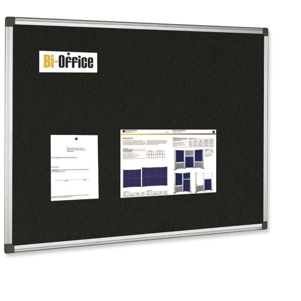 Opslagstavle Maya 60x90 cm sort med aluminiumsramme