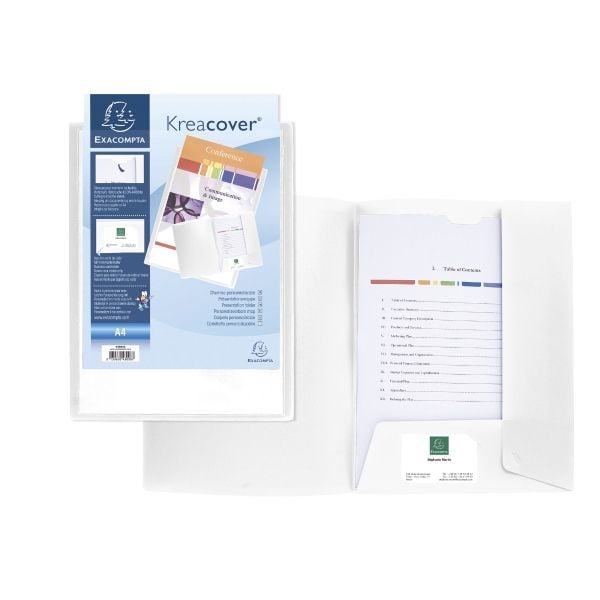 Exacompta Kreacover - 2-fliksfolder - for A4 (210 x 297 mm) - hvit