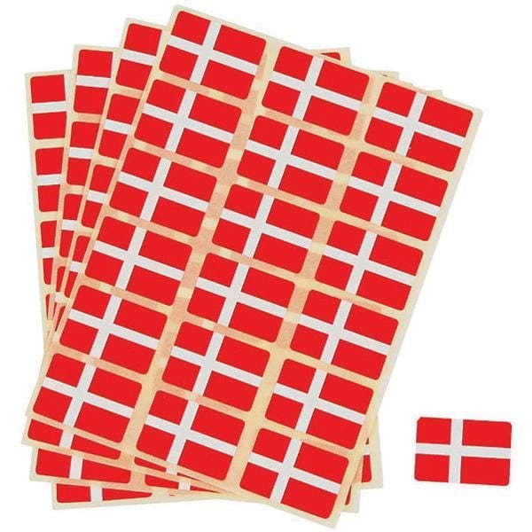 Dansk flag, selvklæbende, 15 x 22 mm, pakke a 72 stk
