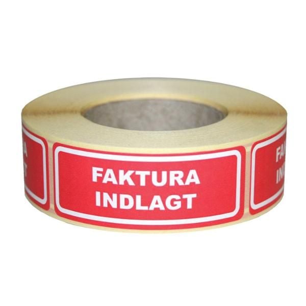Etiketter, Etiket Adhesive, Firkantet Udvendig vikling, 64.00, kraft/PE Permanent (DP 37), rød rulle