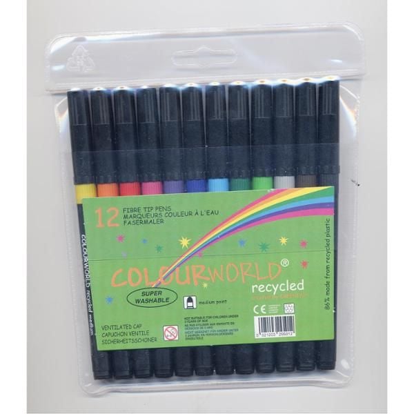 Miljøvenlige tuscher Colourworld kierrätetty - (12 stk.)