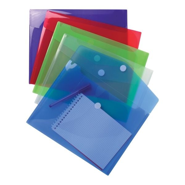 Dokumentmappe, Exacompta, A4, velcro, ass. farver, pakke a 5 stk