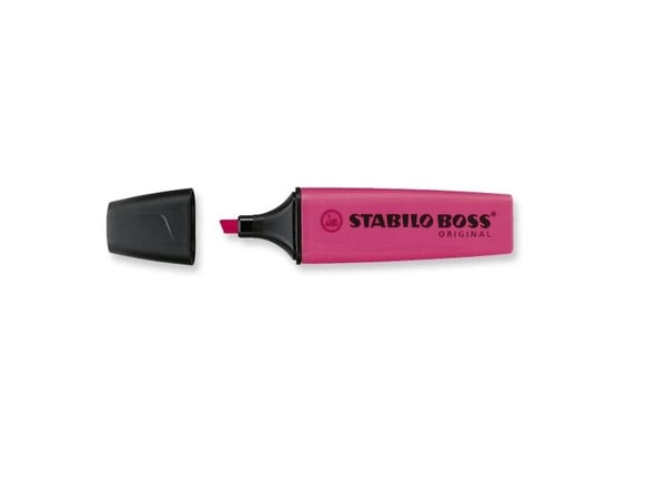 STABILO BOSS ORIGINAL, 1 stykker, Rosa, Meisel tupp, Sort, Rosa, Rektangel, 2 mm