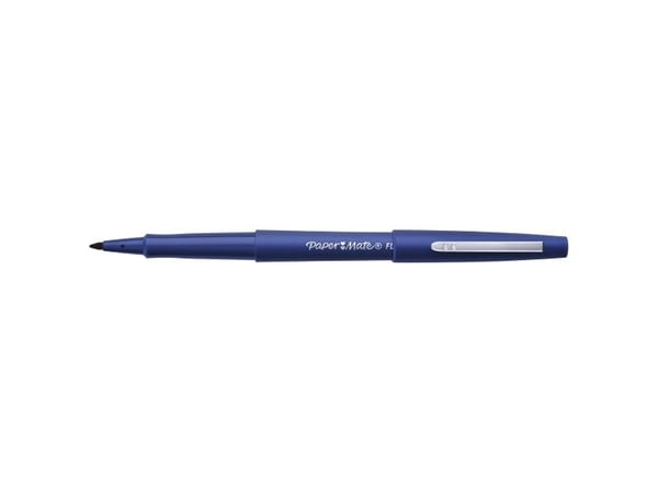 Fiberpen, Paper Mate Flair, medium, 0,7 mm, blå, pakke a 12 stk