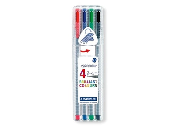 Fineliner Staedtler Triplus 0,3mm 334-SB4 ass. färger (4 st.)