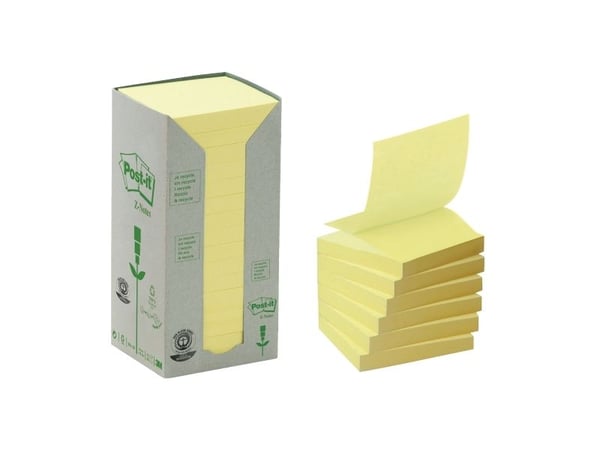 Post-it Z-Notes R-330-1T - Notisminitårn - 76 x 76 mm - 1600 ark (16 x 100) - gul