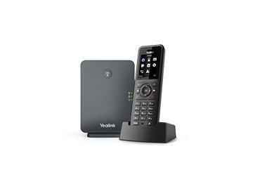 Yealink W77P - Trådløs VoIP-telefon med anrops-ID - 1900 MHz - DECT - treveis anropskapasitet - SIP, SIP v2, VQ-RTCPXR, RTCP-XR - 10 linjer - svart...