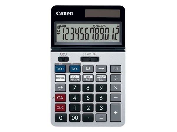 Canon KS-1220TSG - Skrivebordskalkulator - 12 sifre - solpanel, batteri - sølv