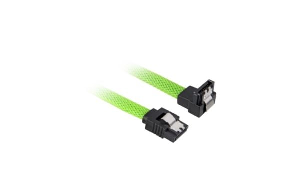 Sharkoon - SATA-kabel - Serial ATA 150/300/600 - SATA (hunn) til SATA (hunn) - 45 cm - låst, 90° kontakt - grønn