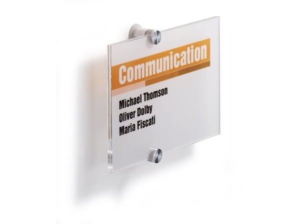 DURABLE CRYSTAL SIGN - Skiltholder - dørmontert - gjennomsiktig